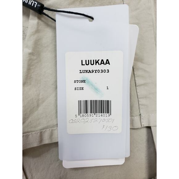 Luukaa Tan Button Down Long Sleeve Size 3 Adjustable Collar Jacket w/ Pockets - Picture 6 of 7